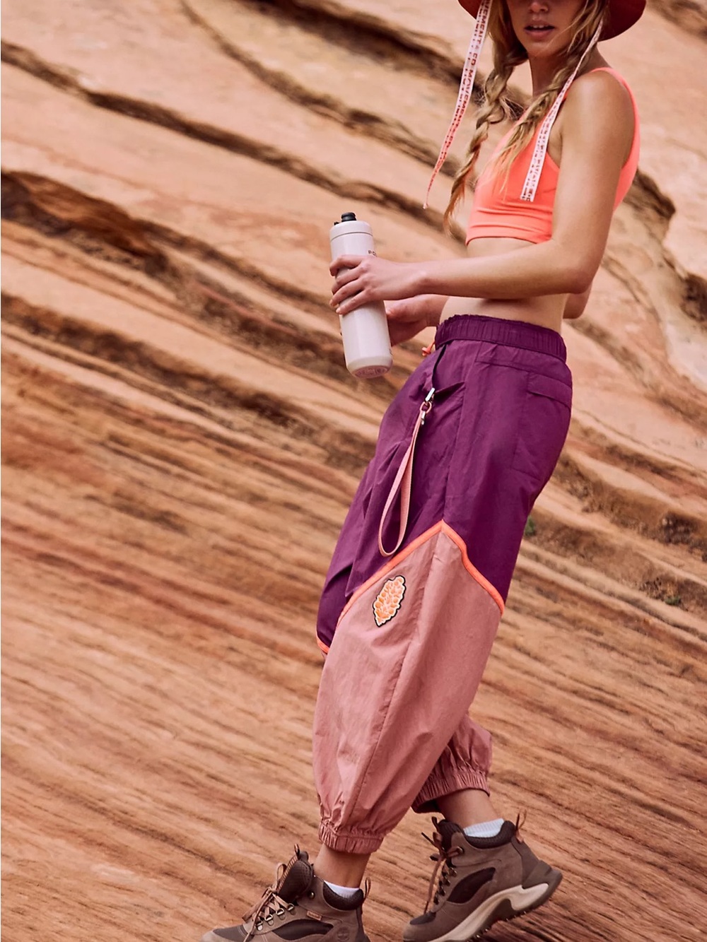 FP Movement by Free People Freeflow Colorblock Pants Purple Large NWT - Picture 2 of 4